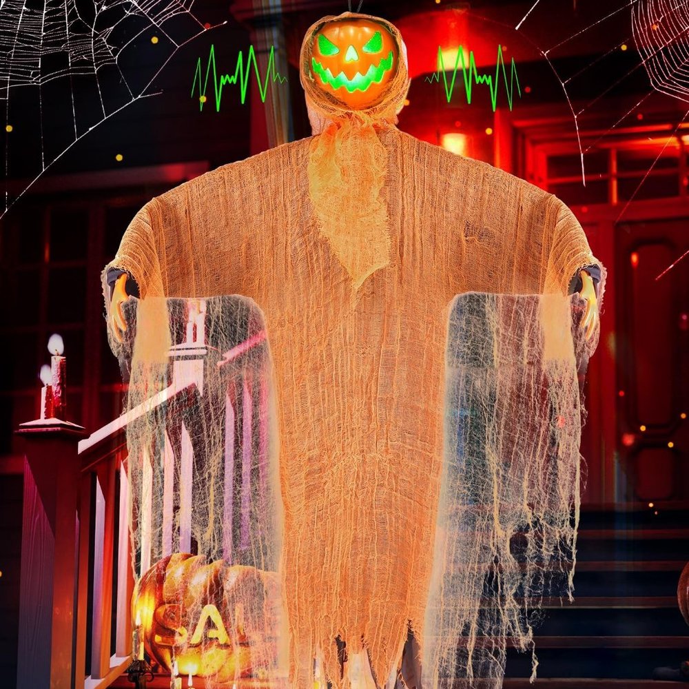3.8 Ft  Halloween Animated Rotatable Head Light up Eye Bendable Arm Scary Decor